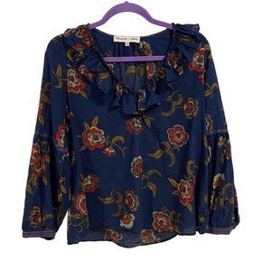 Madewell x Warm Ruffle-Collar Top in Honolulu Hibescus Size M‎